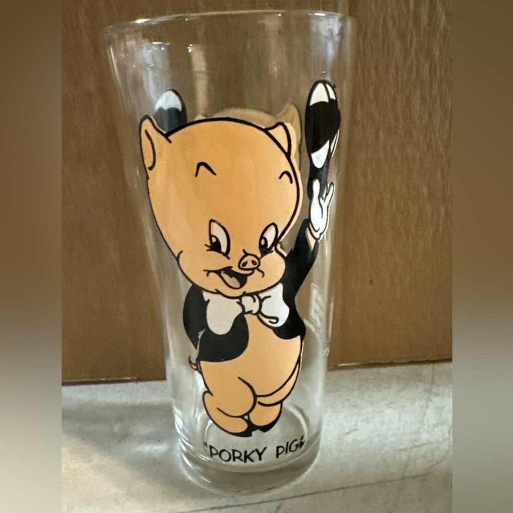 Vintage 1973 Warner Bros. Pepsi Drinking Glass Porky Pig Looney Tunes